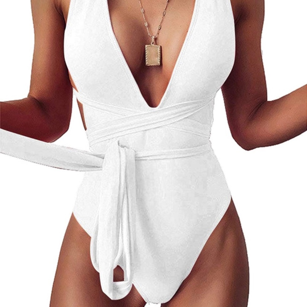 COPY - New Strappy Bandage Bathing Swim Suit White S M L XL